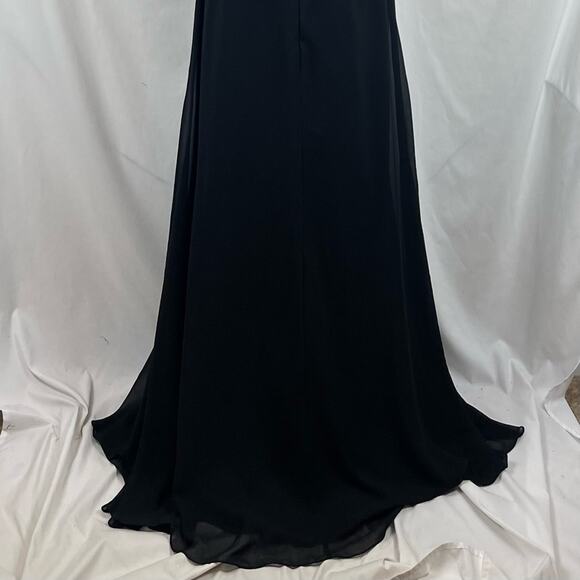Hayley Paige Occasions Black Evening Party Feminine Maxi Dress NWOT Size 8 - Picture 6 of 12